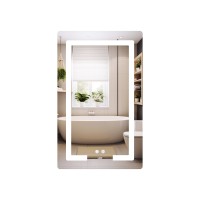 Дзеркало настінне Kubis (KU2) 500х800 мм, прямокутне, з LED-підсвічуванням Touch, антизапотіванням, диммером, рег. яскравості Lidz LIDZ