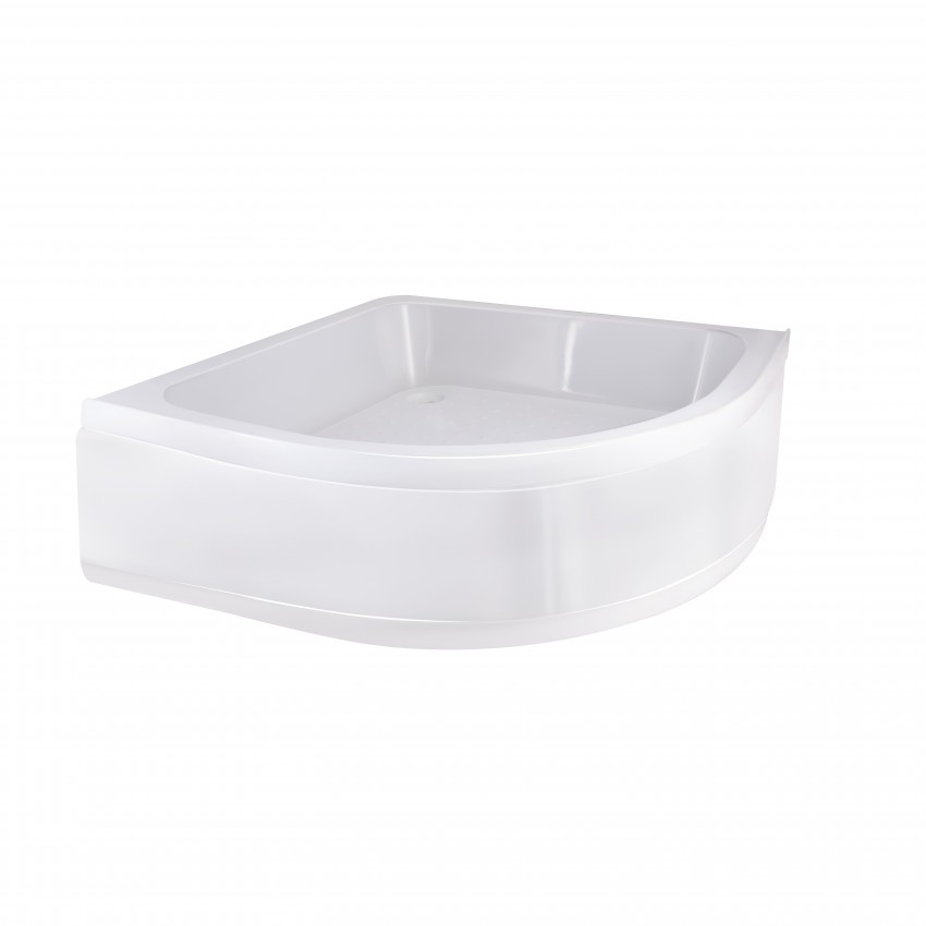 Душовий піддон Kapielka ST90x90x26, середній, напівкруглий, з панеллю, діаметр зливу 52 мм Lidz LIDZ фото 4