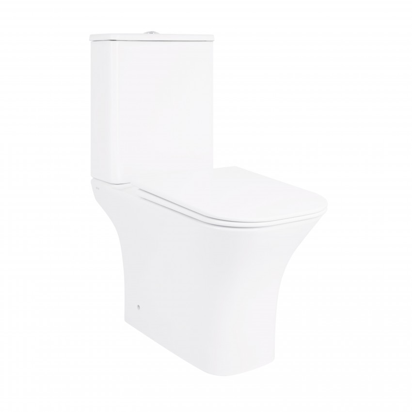 Унітаз підлоговий Presto Quadro Rimless 650х340х790 мм, White, з сидінням Slim Duroplast/ Soft-close/ Quick Release QT24221215AW Qtap QTAP