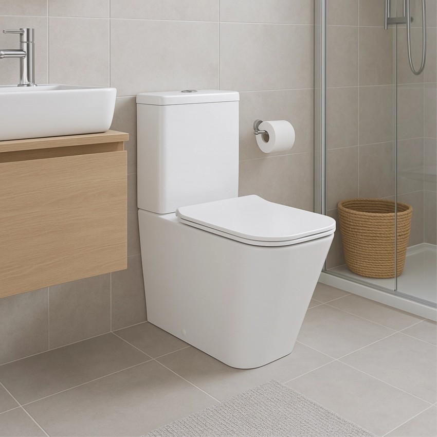 Унітаз підлоговий Crow Eco Rimless 640×360×835 мм, White, з сидінням Slim Duroplast/ Soft-close/ Quick Release QTCRO27W48750 Qtap QTAP фото 2