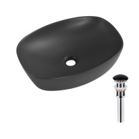 Раковина накладна Robin 500х380х140 мм, Anthracite, прямокутна, з донним клапаном QT04116302AN Qtap QTAP