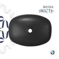 Раковина накладна Robin 500х380х140 мм, Anthracite, прямокутна, з донним клапаном QT04116302AN Qtap QTAP фото 3