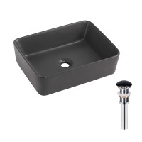 Раковина накладна Tern 480x370x135 мм, Anthracite, прямокутна, з донним клапаном QT17116069AN Qtap QTAP