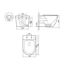 Унітаз підвісний Robin Ultra Quiet 490×365×325 мм, Anthracite, з сидінням Slim Duroplast / Soft-close / Quick Release QT13332381АSAN Qtap QTAP фото 1