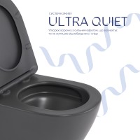 Унітаз підвісний Robin Ultra Quiet 490×365×325 мм, Anthracite, з сидінням Slim Duroplast / Soft-close / Quick Release QT13332381АSAN Qtap QTAP фото 4