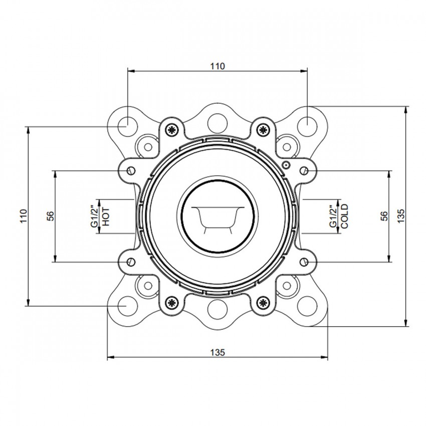 46189-031 ANELLO Внутрішня частина змішувача, хром (1 сорт) GESSI фото 2