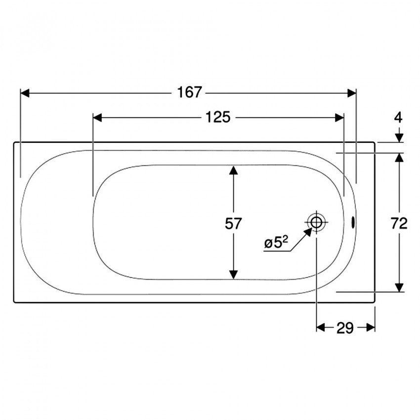 554.015.01.1 Soana Ванна прямокутна 180x80см, тонкий край, злив та перелив в зоні ніг, з ніжками 891.677.00.0, колір білий (1 сорт) GEBERIT фото 2