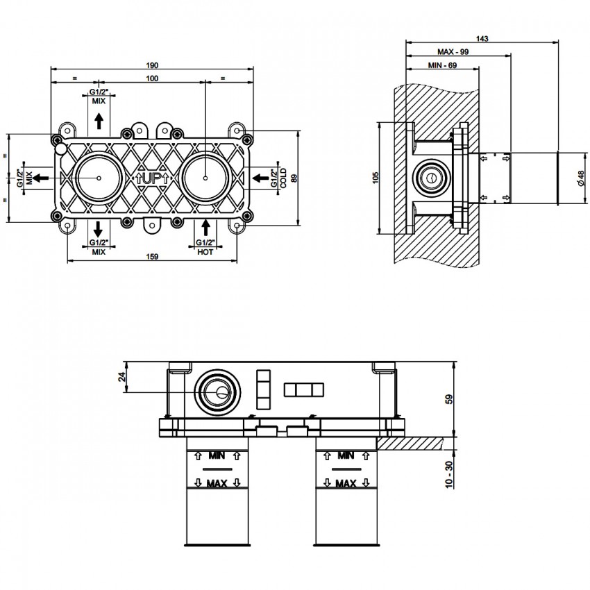 54169-239 Внутрішня частина змішувача, STEEL BRUSHED (1 сорт) GESSI фото 1