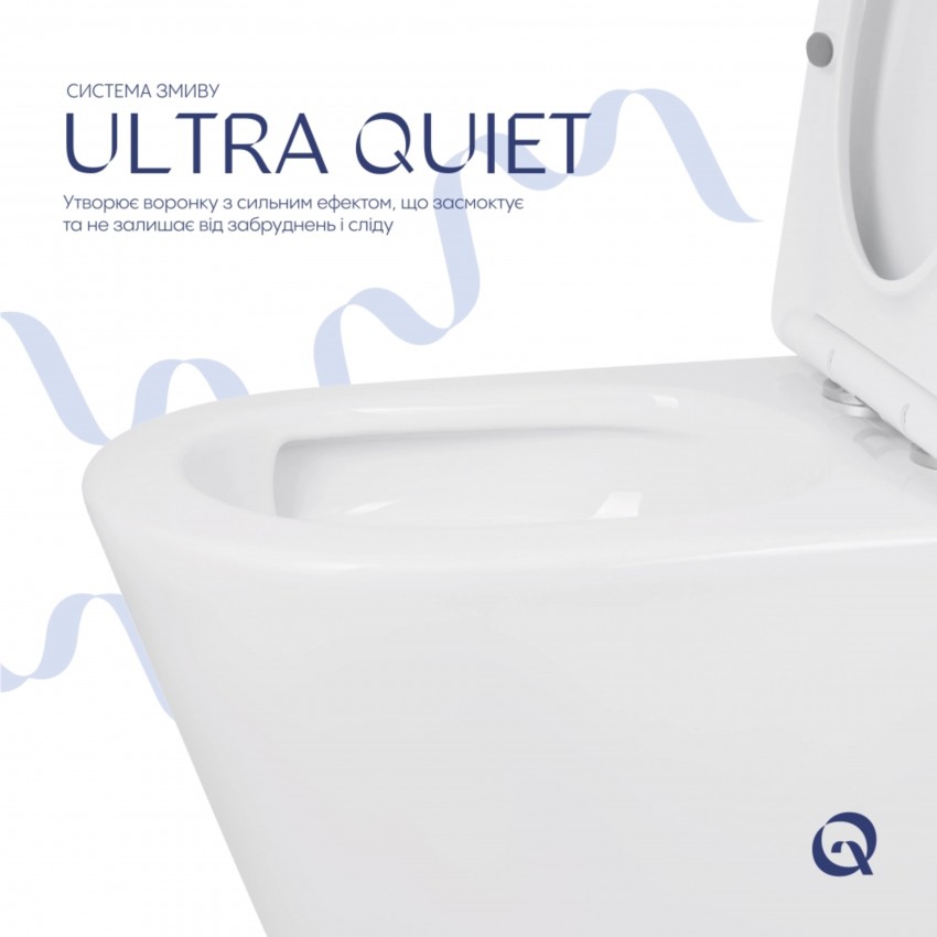 Унітаз підлоговий Swan Eco Ultra Quiet 640x360x835 мм, White, з сидіннмя Slim Duroplast/ Soft-close/ Quick Release QTSWA27W48748 Qtap QTAP фото 3