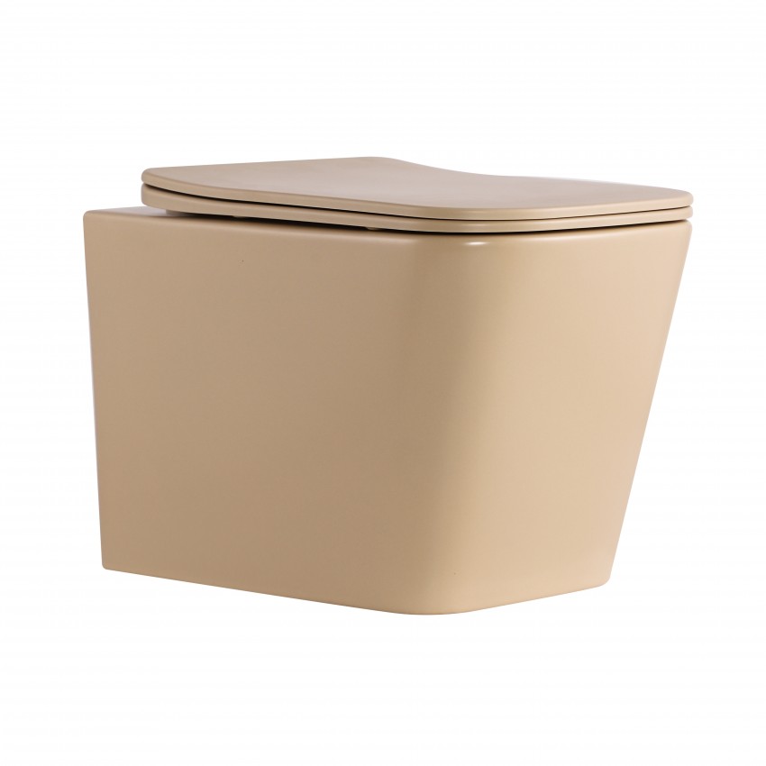 Унітаз підвісний Tern Ultra Quiet 490×365×325 мм, Beige, з сидінням Slim Duroplast / Soft-close / Quick Release QT17332303ASSB Qtap QTAP