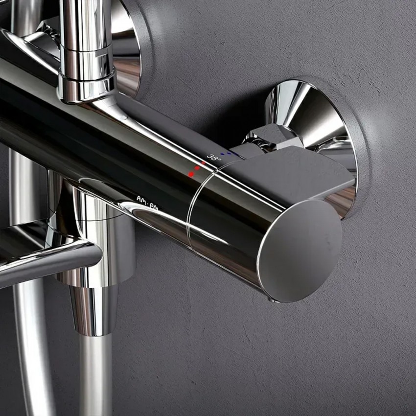 F0785A500 X-Joy Душ.система: зм-ач д/ванни/душу з ТМС, душ.штанга,верхній душ 220мм, ручн душ,хром (1 сорт) AM.PM фото 3