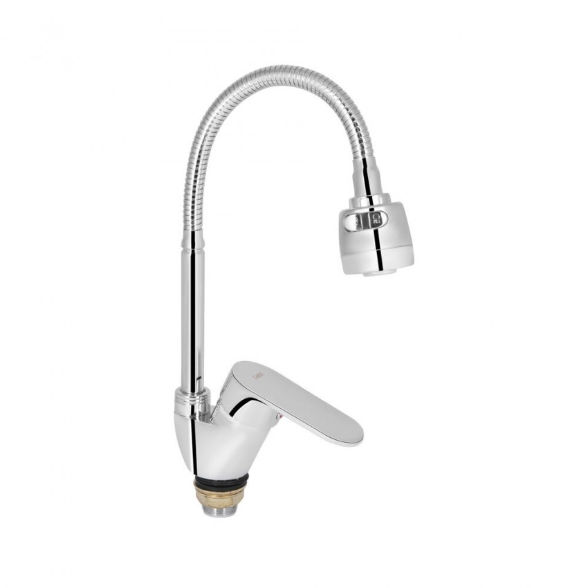 Змішувач для кухні Tani 008F4, Chrome (k40) з гнучким виливом LDTAN008F4CRM44972 Lidz LIDZ