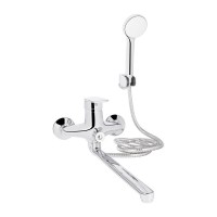 Змішувач для ванни Tani 0052, Chrome (k40) з довгим поворотним виливом та душовим гарнітуром LDTAN0052CRM44960 Lidz LIDZ