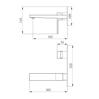 Змішувач для раковини прихованого монтажу Gemini, Gunmetal Black PVD (k35) QTGEM273GMB45695 Qtap QTAP фото 1