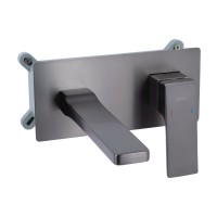 Змішувач для раковини прихованого монтажу Gemini, Gunmetal Black PVD (k35) QTGEM273GMB45695 Qtap QTAP