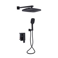 Душова система для душу Gemini, Matt Black (k35) прихованого монтажу на два споживача QTGEM113BLM45697 Qtap QTAP