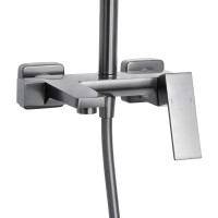 Душова система універсальна Gemini, Gunmetal Black PVD (k35) на три споживача (з виливом) QTGEM111GMB45688 Qtap QTAP фото 2