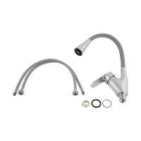 Змішувач для кухні Tani 007F3, Chrome/Grey (k40) з гнучким виливом LDTAN007F3GCR31869 Lidz LIDZ фото 4