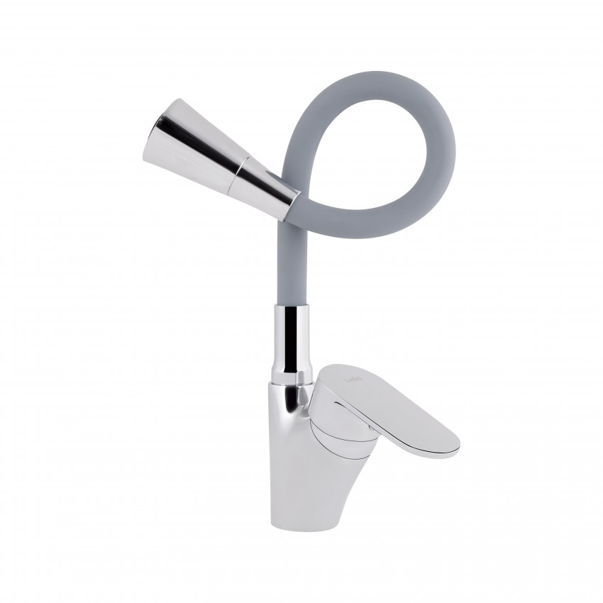 Змішувач для кухні Tani 007F3, Chrome/Grey (k40) з гнучким виливом LDTAN007F3GCR31869 Lidz LIDZ фото 2