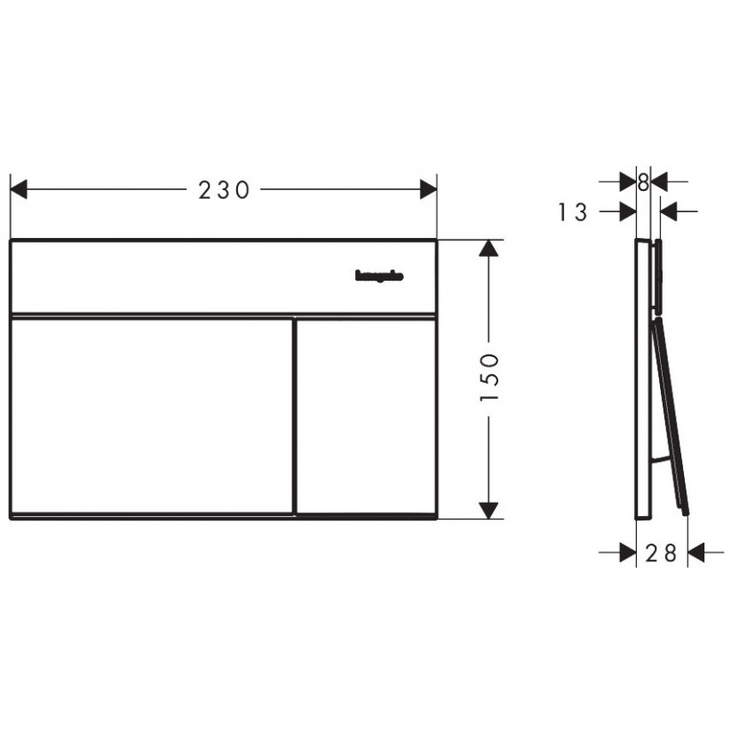 66003000 HG Змивна клавіша  iFrame Element E, chrome (1 сорт) HANSGROHE фото 2
