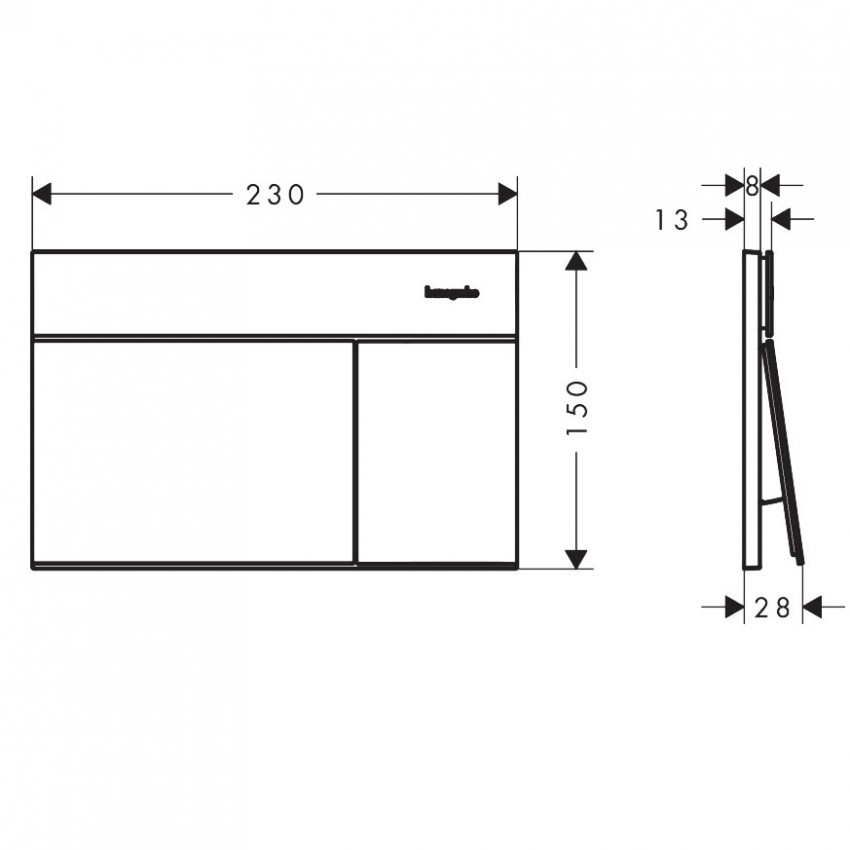 66003340 HG Змивна клавіша  iFrame Element E, brushed black chrome (1 сорт) HANSGROHE фото 2