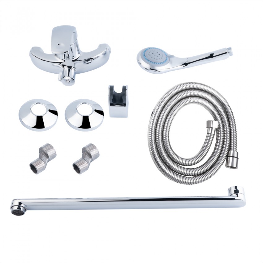 Змішувач для ванни Mars 005, Chrome (k40) з довгим поворотним виливом та душовим гарнітуром LDMAR005CRM34853 Lidz LIDZ фото 4