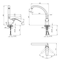 Змішувач для кухні Mars 007, Chrome (k35) LDMAR007CRM34856 Lidz LIDZ фото 1