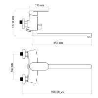Змішувач для ванни Tani 005, Chrome (k40) з довгим поворотним виливом та душовим гарнітуром LDTAN005CRM44962 Lidz LIDZ фото 1