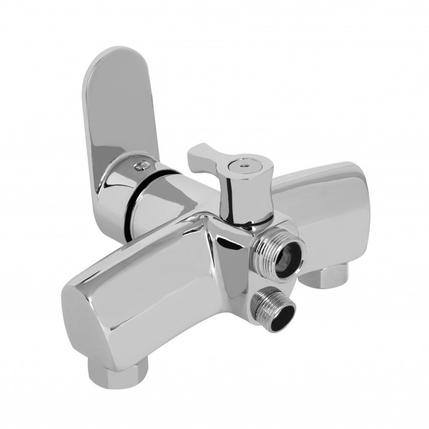 Змішувач для ванни Tani 005, Chrome (k40) з довгим поворотним виливом та душовим гарнітуром LDTAN005CRM44962 Lidz LIDZ фото 4