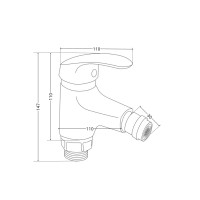 Змішувач для біде Tani 001AF, Chrome (k40) LDTAN001AFCRM44958 Lidz LIDZ фото 1