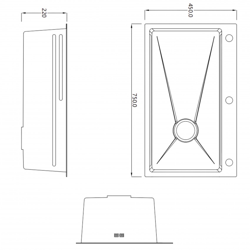 Мийка для кухні інтегрована Handmade H7545B Decor Black PVD Honeycomb 3,0/1,0 мм LDH7545BDECPVD48373 Lidz LIDZ фото 1