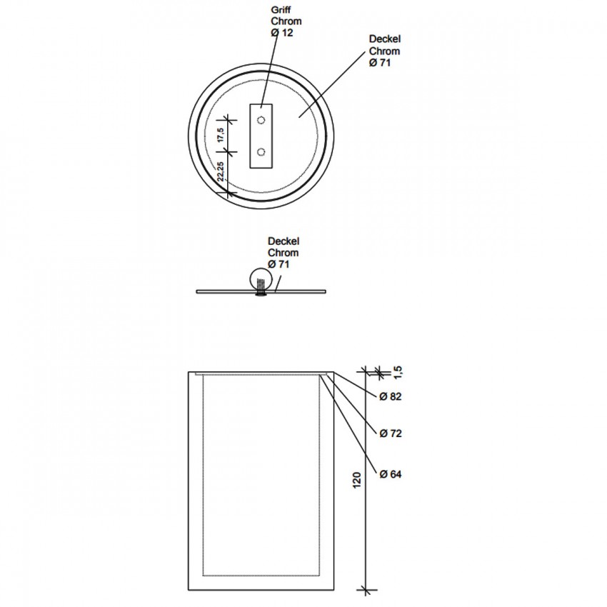 0971354 STONE DMD M Kонтейнер з кришкою, білий матовий/хром (1 сорт) DECOR WALTHER фото 1