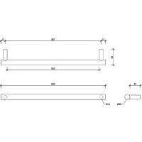 0856360 BAR HTE60 Тримач для рушників, чорний матовий (1 сорт) DECOR WALTHER фото 1