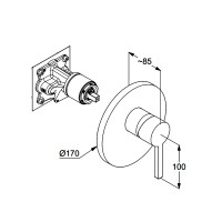 206555315 KLUDI NOVA FONTE Puristic Зовнішня частина змішувача для душу, білий мат (1 сорт) KLUDI фото 1