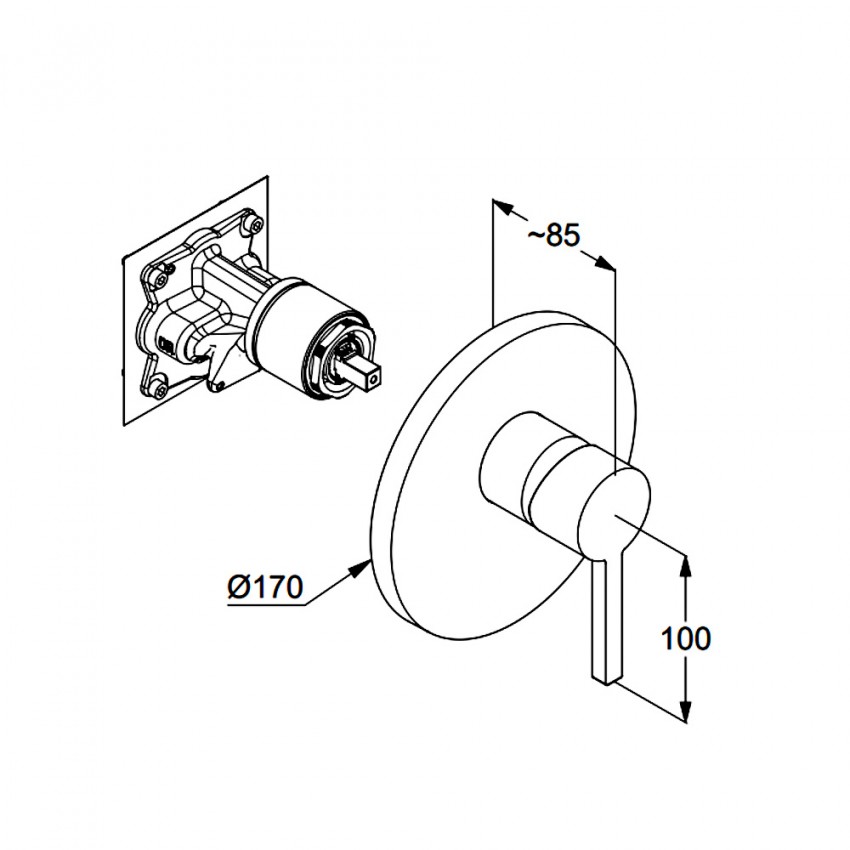206555315 KLUDI NOVA FONTE Puristic Зовнішня частина змішувача для душу, білий мат (1 сорт) KLUDI фото 1