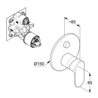 327590575 KLUDI-X1 вбудований змішувач для ванни, хром, 88022 (1 сорт) KLUDI фото 1