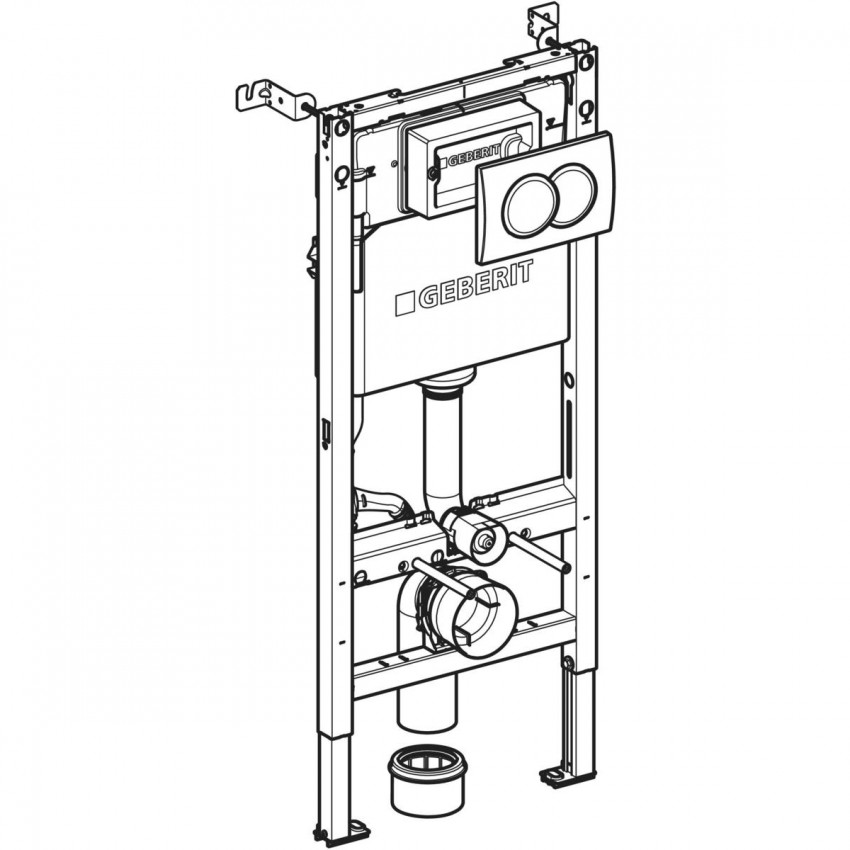 458.133.21.3 DuofixBasic Комплект (3в1) інсталяції д/унітазу з кріпленням та клавішою Delta01 хром глянець (1 сорт) Geberit промо фото 1