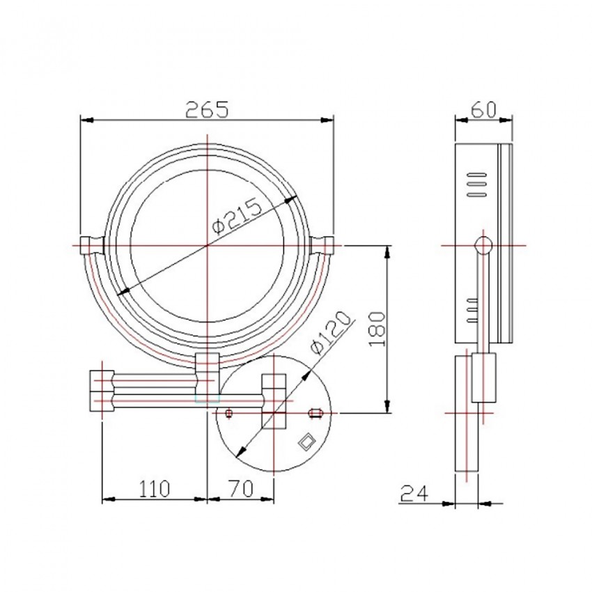GW05 31 06 02   Genwec  Косметичне дзеркало з підсвіткою, хром (1 сорт) GENWEC фото 1