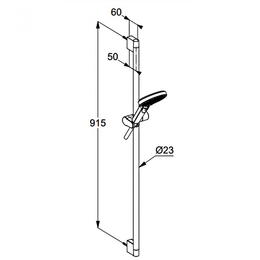 6993039-00 xDIVE – 3S Душовий набір, 3 режими струменю, 900 мм., чорний матовий (1 сорт) KLUDI фото 1