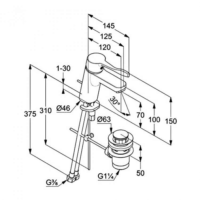 372840565 PureEasy Care 70 Змішувач д/раковини (1 сорт) KLUDI фото 1