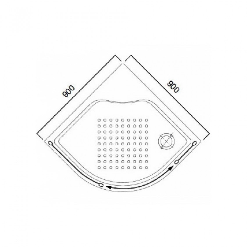 W55T-315-090W  BLISS Душ.піддон, 1\4 кола,  90х90 см, білий (1 сорт) AM.PM фото 1