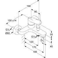 326910575 KLUDI-X1 Змішувач для ванни, хром (1 сорт) KLUDI фото 1