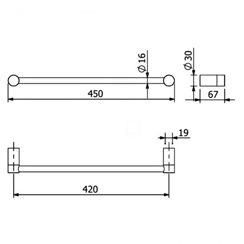 58980N0 KLUDI-VELAR R Тримач для рушників L = 450 мм брашоване золото (1 сорт) KLUDI фото 1