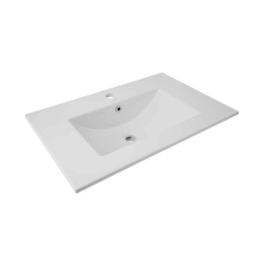 Раковина врізна меблева Albatross 720х460х180 мм, White, прямокутна, без донного клапана QT01113070CW1 Qtap QTAP