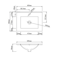Раковина врізна меблева Albatross 620х460х180 мм, White, прямокутна, без донного клапана QT01113060CW1 Qtap QTAP фото 1