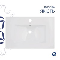 Комплект Albatross: Раковина врізна меблева 720x460x180 мм, White, прямокутна + Донний клапан Pop-up PU02O QTAP фото 3