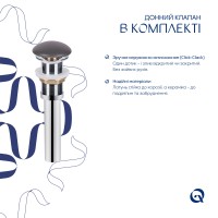 Раковина накладна Robin 500х380х140 мм, Stone grey, прямокутна, з донним клапаном QT04116302SG Qtap QTAP фото 4