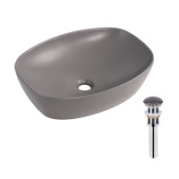 Раковина накладна Robin 500х380х140 мм, Stone grey, прямокутна, з донним клапаном QT04116302SG Qtap QTAP