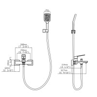 Змішувач для ванни Capricorn, Chrome (k35) з душовим гарнітуром QTCAP3060102C48222 Qtap QTAP фото 1