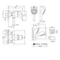 Змішувач для душу Anny 010, Chrome (k40) із душовим гарнітуром LDANN010CRM35124 Lidz LIDZ фото 1